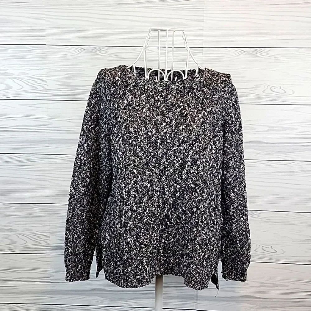Buffalo David Bitton pullover marled black and white sweater Size M